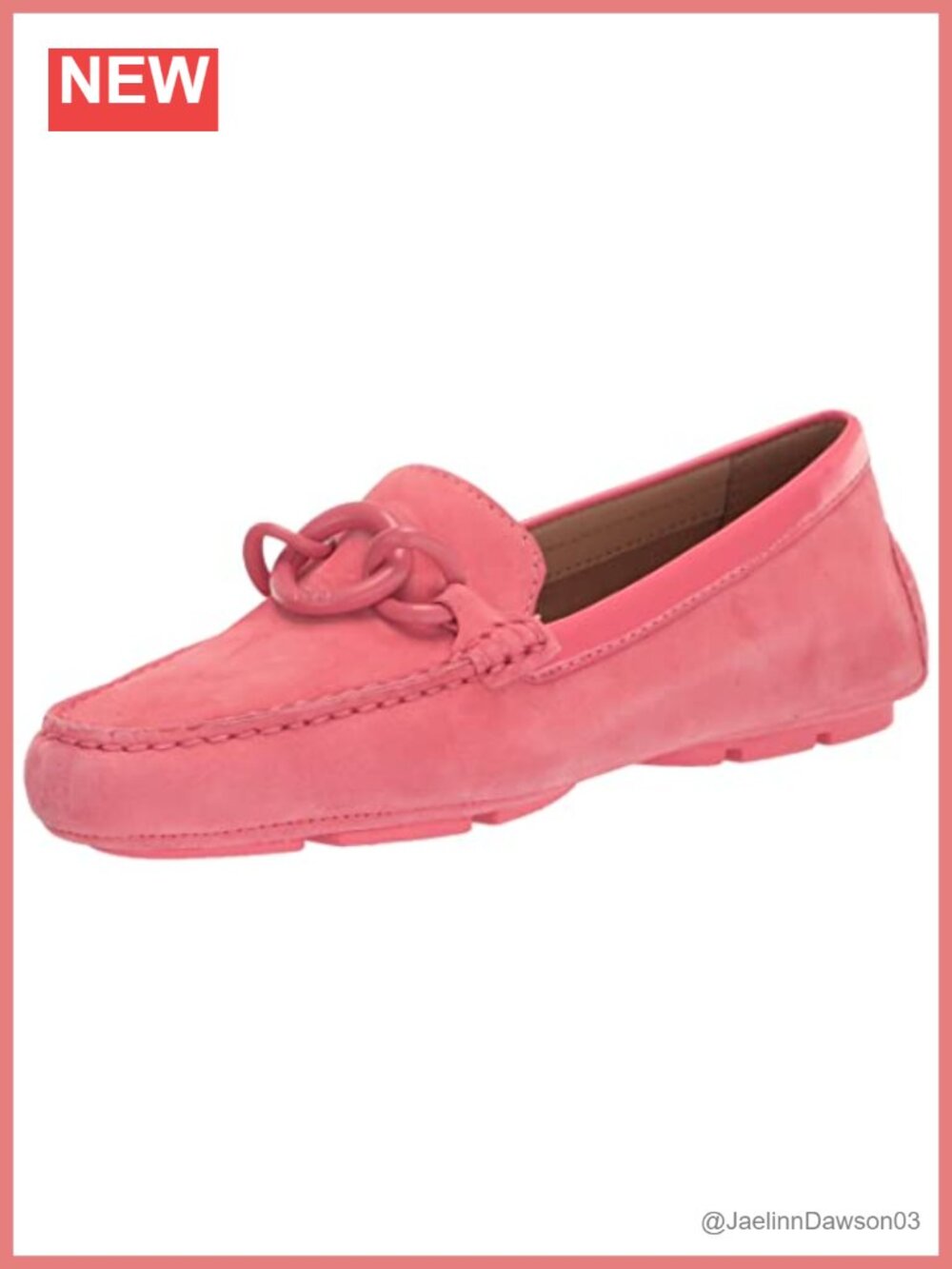 Suede Driving Loafers with Metal Chain, Moc Toe, Comfort Memory Foam, Slip-On